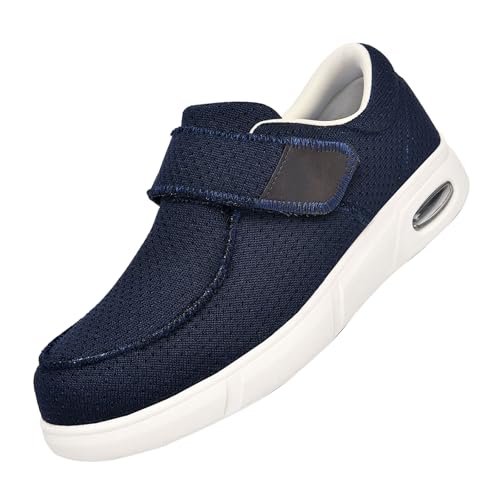 CVFOMBN Unisex Erwachsene Hausschuhe,Hausschuhe mit Klettverschluss Leichte Atmungsaktiv Pantoletten Memory Foam Bequeme Slipperblue－41 von CVFOMBN