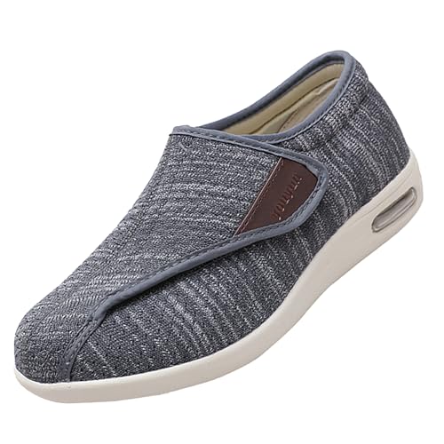 CVFOMBN Verbandschuhe Herren Extra Weit,Arthritis-Ödeme bei älteren Menschen Geschwollene Füße Hallux valgus Geschwollene Füße Ballenzehen.Dark Gray，49 von CVFOMBN