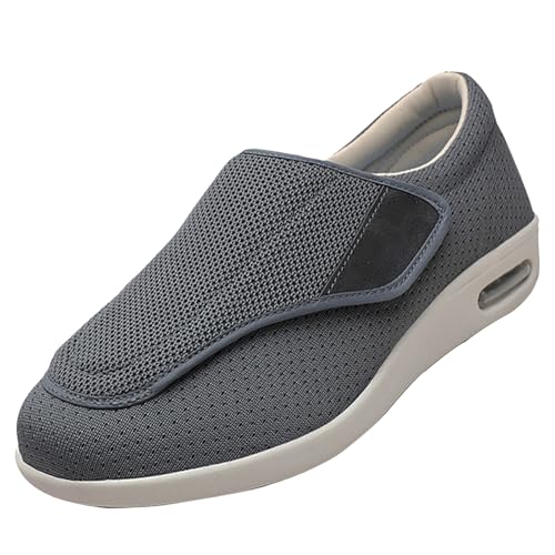 CVFOMBN Verbandschuhe Herren Extra Weit,Damen Senioren Hausschuhe Unisex Verbandschuhe Plantarfasziitis Geschlossene Sandalen Geeignet für Diabetiker.Grey 44 von CVFOMBN