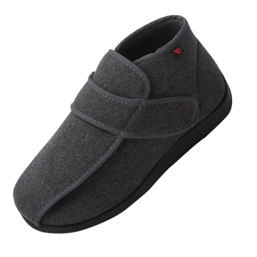 CVFOMBN Verbandsschuhe Diabetiker Schuhe Herren,Klettverschluss Verstellbare Hausschuhe Bequemer Lässige Business Walkingschuhe für Geschwollene Füßegrey－45 von CVFOMBN