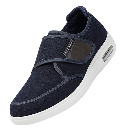 CVFOMBN Verbandsschuhe Diabetiker Schuhe Herren,Mit Klettverschluss. Dieser Bequeme Laufschuh ist für breite und Plattfüße geeignet..Blue,48 von CVFOMBN