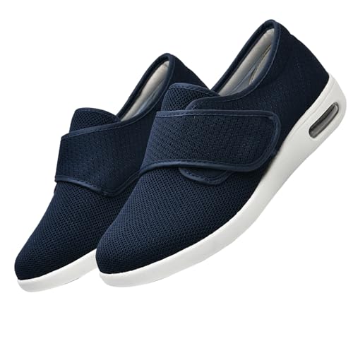 CVFOMBN Walkingschuhe Damen Leicht,Hausschuhe mit Klettverschluss Leichte Atmungsaktiv Pantoletten mit Memory Foam Bequeme Slipper,Blue,43 von CVFOMBN