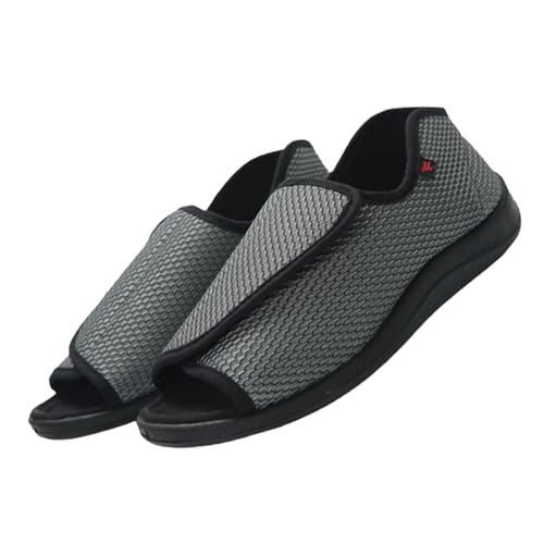 CVFOMBN geschwollene Füße Hausschuhe,Extrabreite, verstellbare Diabetiker-Fußschuhe für Senioren und Patienten mit geschwollenen Füßen.Grey,41 von CVFOMBN