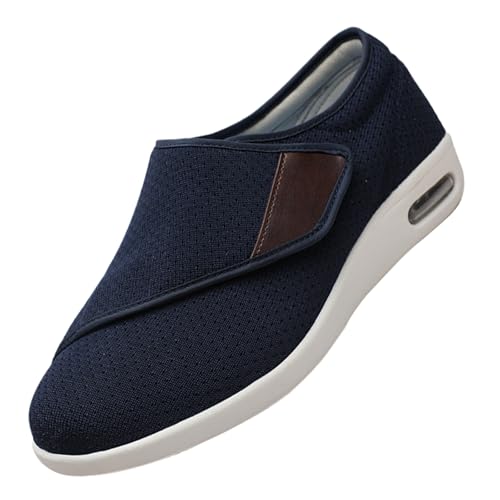Diabetiker Hausschuhe,Hausschuhe Hinten Offen Diabetiker Wanderschuhe Mesh Atmungsaktiv Sandals Air Cushion Outdoor-Walkingschuhe.Blue,49 von CVFOMBN