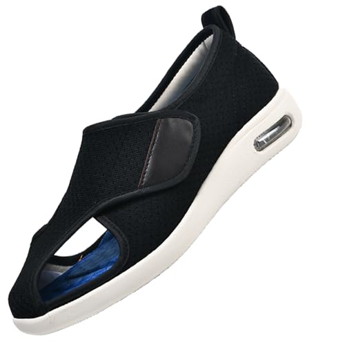 Diabetiker Schuhe Herren Damen Extra,Sandalen Herren Rehaschuhe Klettverschluss Verbandsschuhe Orthopädische Hausschuhe Diabetiker Gesundheitsschuhe.Black,40 von CVFOMBN