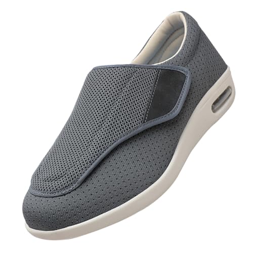 Frauen Luftkissen Slip On Walking Schuhe,Hausschuhe mit Klettverschluss Leichte Atmungsaktiv Pantoletten mit Memory Foam Bequeme Slipper,Grey,40 von CVFOMBN