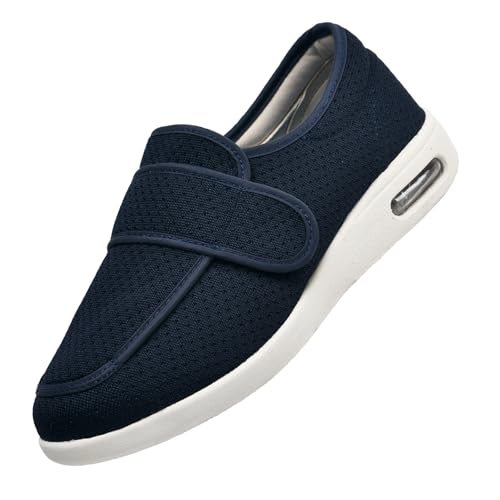 Frauen Memory Foam Diabetiker Hausschuhe,Walkingschuhe Orthopädische Breiten Freizeitschuhe Senioren Gesundheitsschuhe,Blue,38 von CVFOMBN