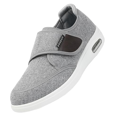 FußGewöLbe Sandalen,Hausschuhe für Arthritisödeme und geschwollene Füße, verstellbare rutschfeste Herren-Hausschuhe.Grey,46 von CVFOMBN