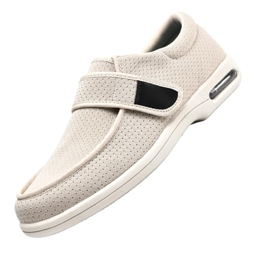 FußGewöLbe Sandalen,Senioren Diabetiker Schuhe Damen Klettverschluss Hausschuhe Wechselfussbett Diabetes Outdoor Sandale.Beige,50 von CVFOMBN