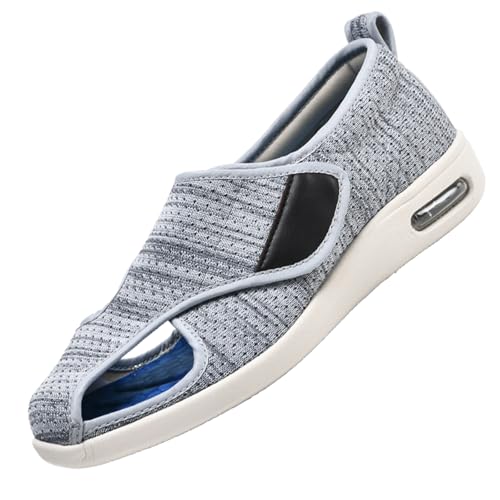 Spezialschuh Gesundheitsschuhe PräVentivschuhe，Hausschuhe Hinten Offen Diabetiker Wanderschuhe Mesh Atmungsaktiv Sandals Air Cushion Outdoor-Walkingschuhe.Light grayㅡ40 von CVFOMBN