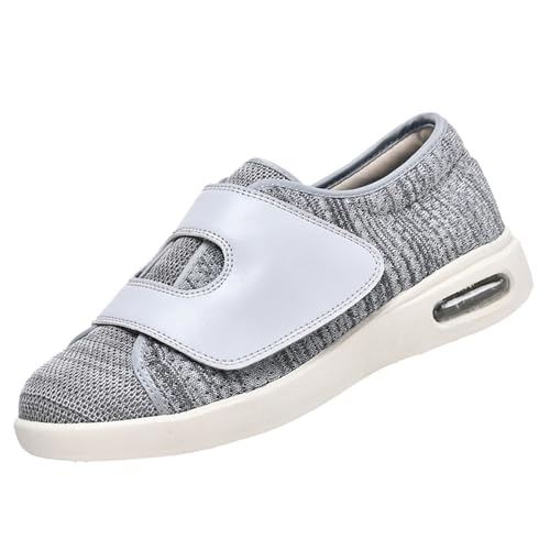 Verbandschuhe Herren Extra Weit,Damen Senioren Hausschuhe Unisex Verbandschuhe Plantarfasziitis Geschlossene Sandalen Geeignet für Diabetiker,Light Gray▁48 von CVFOMBN