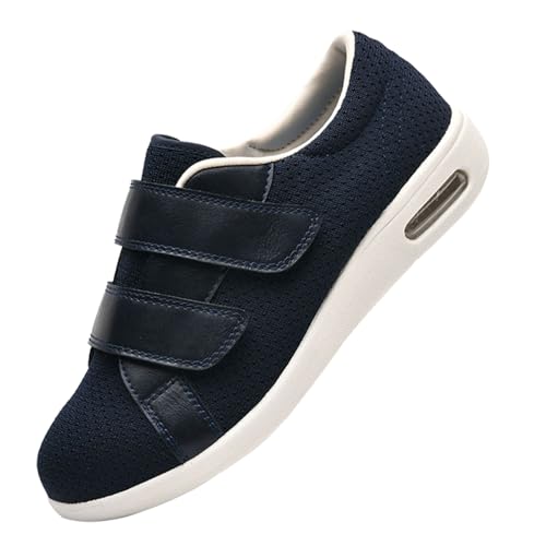 Verbandschuhe Herren Extra Weit,Hausschuhe Hinten Offen Diabetiker Wanderschuhe Mesh Atmungsaktiv Sandals Air Cushion Outdoor-Walkingschuhe.Blue,49 von CVFOMBN