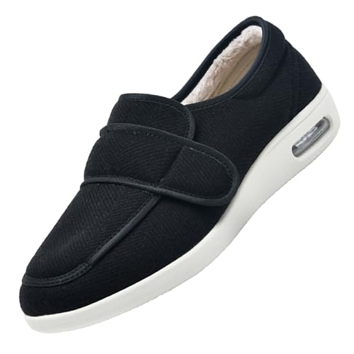 Verbandschuhe Herren Extra Weit,Sandalen Herren Rehaschuhe Klettverschluss Verbandsschuhe Orthopädische Hausschuhe Diabetiker Gesundheitsschuheblack－45 von CVFOMBN