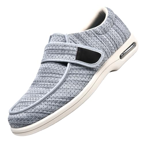 öDem Verstellbare Offene Zehen,Hausschuhe Hinten Offen Diabetiker Wanderschuhe Mesh Atmungsaktiv Sandals Air Cushion Outdoor-Walkingschuhe.Light gray-49 von CVFOMBN