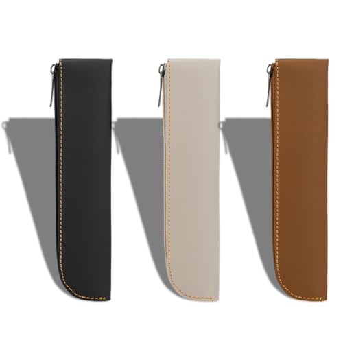 3-Teiliges Federmäppchen Aus Pu-Leder, Aufbewahrungstasche Für Schreibwaren, Tragbares Federmäppchen, Mini-Federmäppchen, Modisches Und Einfaches Federmäppchen, Arbeitszimmer Und Bürobedarf von CVFRTT