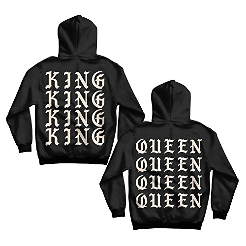 CVLR King Queen Pablo Style Set 2 Hoodies Pullover Pulli Liebe Love Pärchen Schwarz White Times Pablo (King Gr. XL + Queen Gr. S) von CVLR