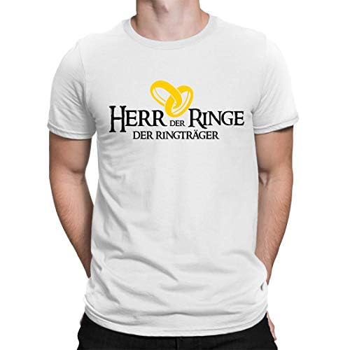 Der Herr der Ringe JGA T-Shirt - Ringträger - Lustiges Herren Fun Shirt zum Junggesellenabschied - 15 Farben erhältlich, Weiß, L von CVLR