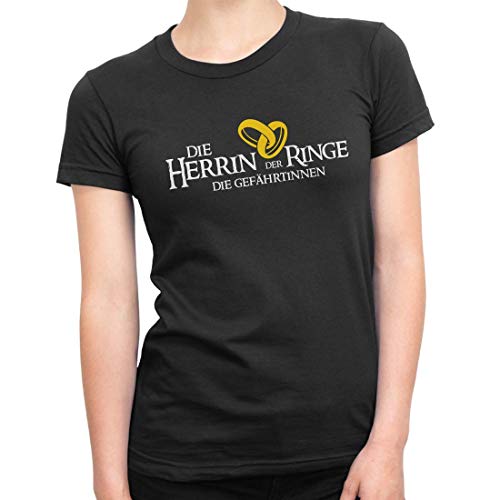 Die Herrin Der Ringe - Die Gefährtinnen Junggesellinnenabschied Damen T-Shirt - Junggesellenabschied Rundhals Shirt mit JGA Motiv - Erhältlich in 15 Farben (L) von CVLR