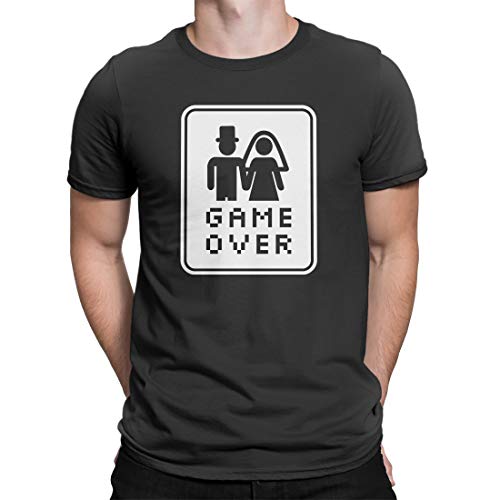 Game Over Pixel Junggesellenabschied T-Shirt - Herren Fun Retro JGA Shirt - Erhältlich in 19 Farben (L) von CVLR