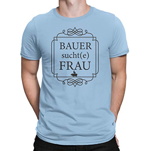 JGA Junggesellenabschied T-Shirt Bauer Suchte Frau - Herren Fun T-Shirt - Erhältlich in 19 Farben (L) von CVLR