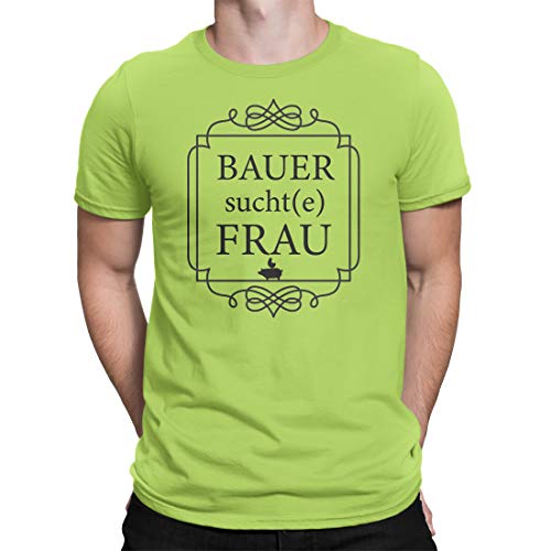 JGA Junggesellenabschied T-Shirt Bauer Suchte Frau - Herren Fun T-Shirt - Erhältlich in 19 Farben (M) von CVLR