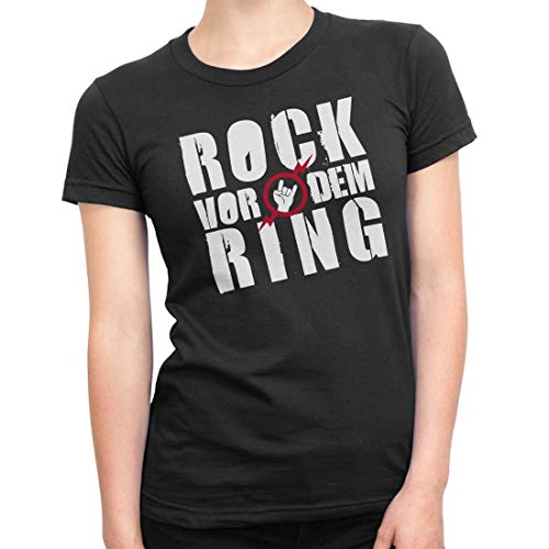 JGA Junggesellinnenenabschied Rock Vor Dem Ring JGA Festival T-Shirt Damen - Rundhals Shirt mit Frauen Motiv (L) von CVLR