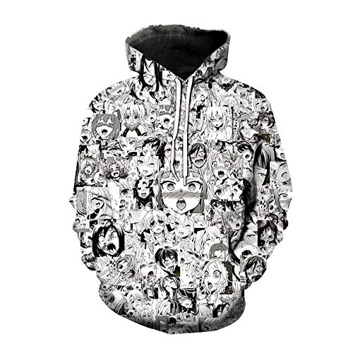 CVMFE Sweatshirt Pulloverkawaii Ahe Hentai Face Anime Ahegao Hoodie 3D-Kapuzen-Sweatshirt Männer / Frauen Beiläufige Hoodies Kleidung-Ahaa3313_4XL. von CVMFE