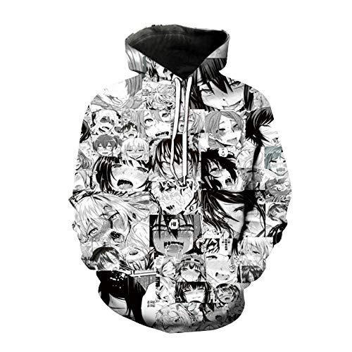 CVMFE Sweatshirt Pulloverkawaii Ahe Hentai Face Anime Ahegao Hoodie 3D-Kapuzen-Sweatshirt Männer / Frauen Beiläufige Hoodies Kleidung-Ahaa3333_4XL. von CVMFE