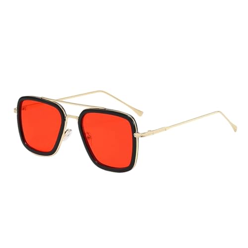CVNRCLP Iron Man Sonnenbrille Europa und die Vereinigten Staaten Fashion Square Frame Spiderman mit Sonnenbrille Herren Trend Brillen Hersteller Sonnenbrillen Herren Brillen & Accessoires, rot von CVNRCLP