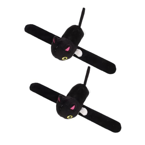 CVUTOVO 2 Stück Plüsch Katzen Slap Band Niedliche Tier Slap Armbänder für Kinderpartys Komfortables Armband zur Dekoration für und Feiern von CVUTOVO