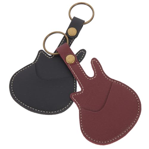 CVUTOVO 2 Stück Teiliges Gitarren Plektrum etui mit Schlüsselring Tragbare Pick Aufbewahrungstasche Robustes Material Geeignet Gitarre Akustikgitarre Ukulele Praktischer Organizer für von CVUTOVO