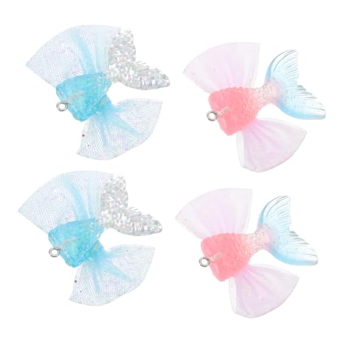 CVUTOVO 4 Stück Teiliges Meerjungfrau Anhänger Diy Schmuckzubehör für Armbänder und Kreative Bastelmaterialien für Meerjungfrau Partys Vielseitige Fisch Ornamente für Individuelles Design von CVUTOVO