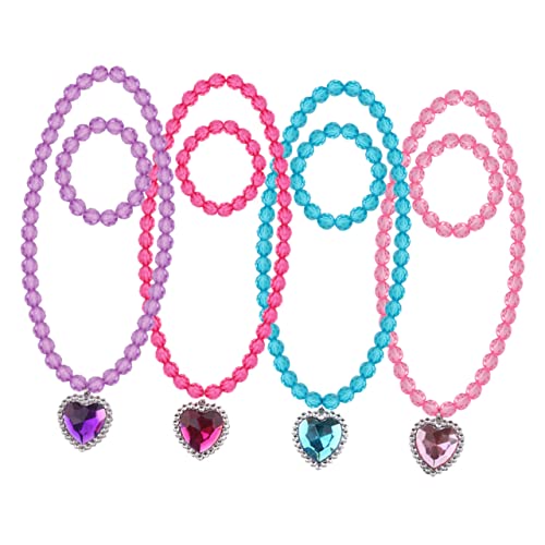CVUTOVO 4sätze Prinzessin Schmuckset Für Mädchen Dekorationsset Aus Robustem Mit Halskette Und Armband Für Partys Und Dress up Farbenfrohe Kinderaccessoires von CVUTOVO