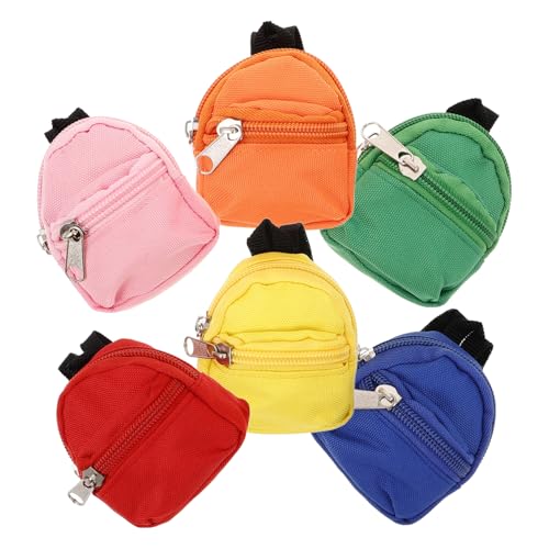 CVUTOVO 6stücke Mini Puppenrucksack Mini Keychain Rucksack Zubehör Für Puppen Und Junge Mädchen Handgefertigt Leichtes Und Langlebiges Canvas Material Für Puppenhaus Und Miniatur Spielzeug von CVUTOVO