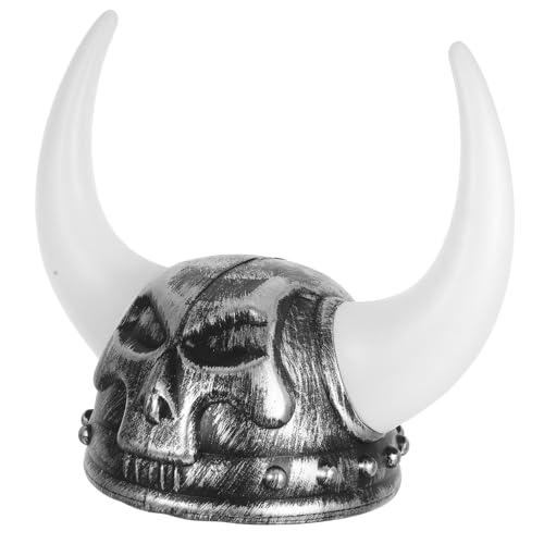 CVUTOVO Wikingerhelm mit Ochsenhörnern Dekorativer Partykopf für Karneval Fotoshootings und Kostüme für Erwachsene Komfortabel und Vielseitig Einsetzbar von CVUTOVO