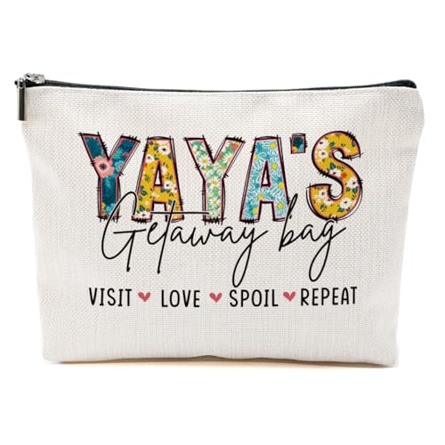 CVYW Kosmetiktasche für Damen mit Aufschrift "Grandma Mimi Gigi Nana", Yaya's 3, 10.5"x 7"x 2.5" von CVYW