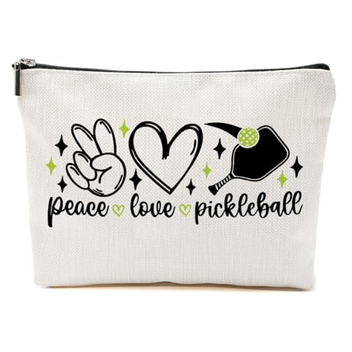 CVYW Lustige Pickleball-Geschenk-Make-up-Tasche, Pickleball-Zubehör, Damen-Kosmetiktasche für Damen, Peace Love Pickleball, 10.5"x 7"x 2.5" CVYW Lustige Pickleball-Geschenk-Make-up-Tasche, Pickleball-Zubehör, Damen-Kosmetiktasche für Damen, Peace Love Pickleball, 10.5"x 7"x 2.5" von CVYW