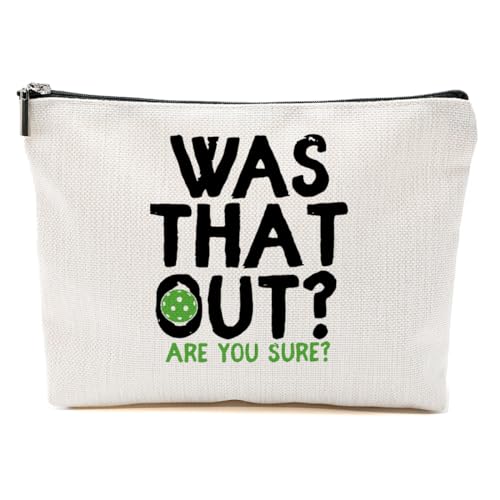 CVYW Lustige Pickleball-Geschenk-Make-up-Tasche, Pickleball-Zubehör, Damen-Kosmetiktasche für Damen, Was That Out, 10.5"x 7"x 2.5" CVYW Lustige Pickleball-Geschenk-Make-up-Tasche, Pickleball-Zubehör, Damen-Kosmetiktasche für Damen, Was That Out, 10.5"x 7"x 2.5" von CVYW