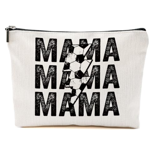 CVYW Lustiges Fußball-Mama-Geschenk, Make-up-Tasche, Fußballgeschenk, Fußballsachen, Kosmetiktasche für Damen, Mama, 10.5"x 7"x 2.5" CVYW Lustiges Fußball-Mama-Geschenk, Make-up-Tasche, Fußballgeschenk, Fußballsachen, Kosmetiktasche für Damen, Mama, 10.5"x 7"x 2.5" von CVYW