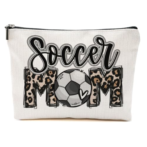 CVYW Lustiges Fußball-Mama-Geschenk, Make-up-Tasche, Fußballgeschenk, Kosmetiktasche für Damen, Soccer Mom 8, 10.5"x 7"x 2.5" von CVYW
