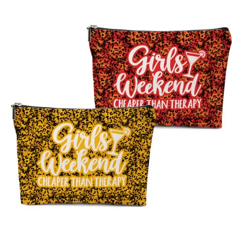 CVYW Mädchen-Wochenend-Geschenke, Mädchenausflug 2024, Make-up-Tasche, Mädchen, Ausflug, Geschenke, Gastgeschenke, Sommergeschenke für Frauen, Freunde, 2 x Mädchen-Wochenende 3, 10.5"x 7"x 2.5" von CVYW