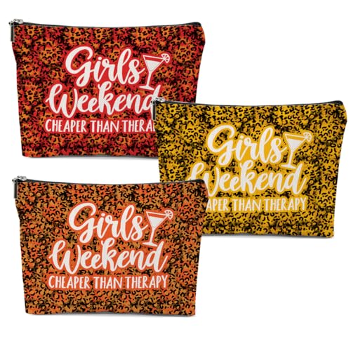 CVYW Mädchen-Wochenend-Geschenke, Mädchenausflug 2024, Make-up-Tasche, Mädchen, Ausflug, Geschenke, Gastgeschenke, Sommergeschenke für Frauen, Freunde, 3 x Mädchen-Wochenende, 10.5"x 7"x 2.5" von CVYW