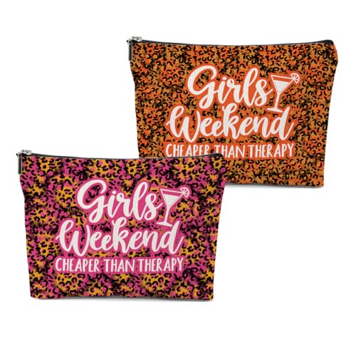 CVYW Make-up-Tasche für Mädchen, Wochenend-Make-up-Tasche – Reise 2024 Geschenke und Gastgeschenke für Frauen und Freunde – Sommergeschenk, 2 x Mädchen-Wochenend1, 10.5"x 7"x 2.5" von CVYW