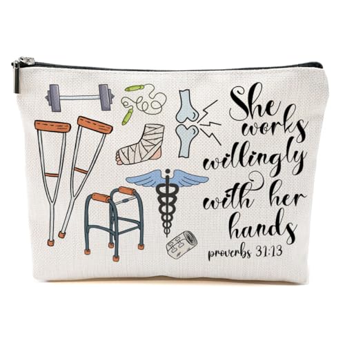 CVYW PT-Make-up-Tasche für Damen, Physiotherapeuten, Kosmetiktasche, Kulturbeutel, Funktioniert, 10.5"x 7"x 2.5" CVYW PT-Make-up-Tasche für Damen, Physiotherapeuten, Kosmetiktasche, Kulturbeutel, Funktioniert, 10.5"x 7"x 2.5" von CVYW