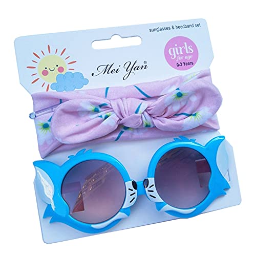 CVZQTE 2 Teile/satz Kinder Baby Sonnenbrille Haarband Set Anti-Uv Cartoon Brille Geknotet Bogen Stirnband Kinder Foto Requisiten Geschenke von CVZQTE