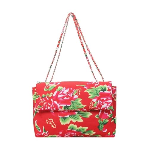 CVZQTE 2024 Modische Umhängetasche, Blumenmuster, große Kapazität, Crossbody-Tasche für Damen und Mädchen, burgunderfarben von CVZQTE