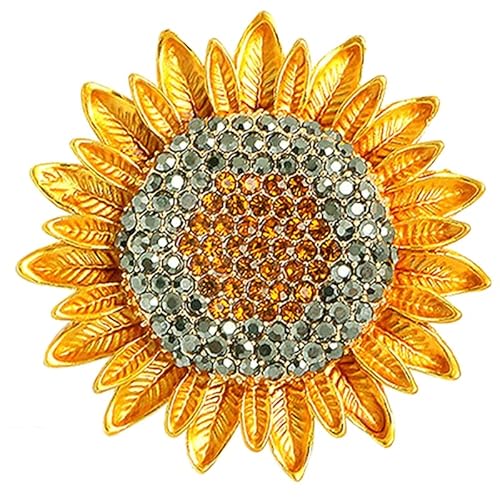 CVZQTE 4 Stile Sonnenblume für Strass Tropföl Broschen Niedlich Zart Frauen Hochzeit Party Büro Casual Schmuck Pins Gif, Sterling-Silber von CVZQTE