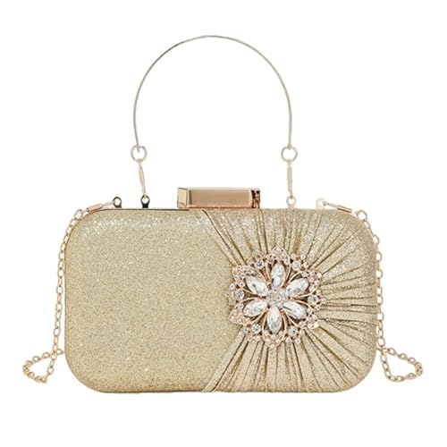 CVZQTE Abendtasche mit Glitzer verziert, abnehmbare Umhängetasche, Crossbody-Tasche für gesellschaftliche Zusammenkünfte, 80915 Gold von CVZQTE