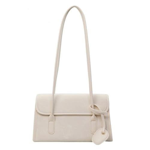 CVZQTE Achseltasche mit großem Fassungsvermögen, Schultertaschen für Mädchen und Damen, PU-Leder, einfarbig, Unterarmtasche, beige von CVZQTE