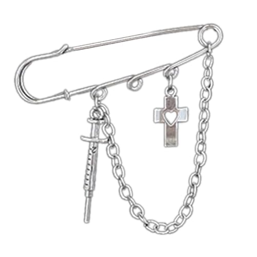 CVZQTE Coole Broschen, Sternanhänger, Sicherheitsnadel für Frauen, Kreuzquasten, Kette, Schnalle, Anstecknadeln, Hosenbund, Handtaschen-Ornamente, Sterling-Silber von CVZQTE